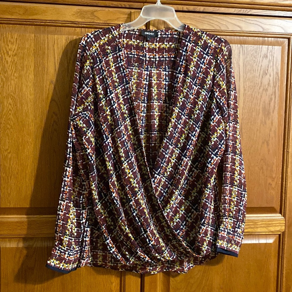 DKNY wrap blouse. Excellent condition.,